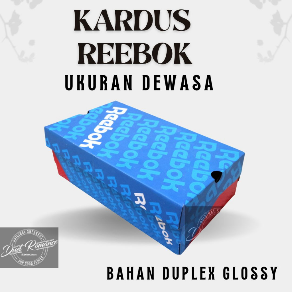 Jual Dus Kardus Box Inner Box Tempat Sepatu Reebok Biru Duplex Glossy Shopee Indonesia