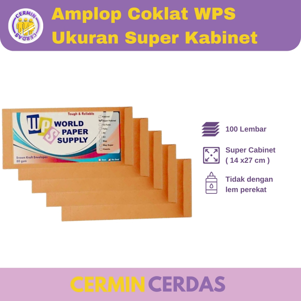 Jual Amplop Coklat Wps Ukuran Super Kabinet Kertas Berkas Kantor