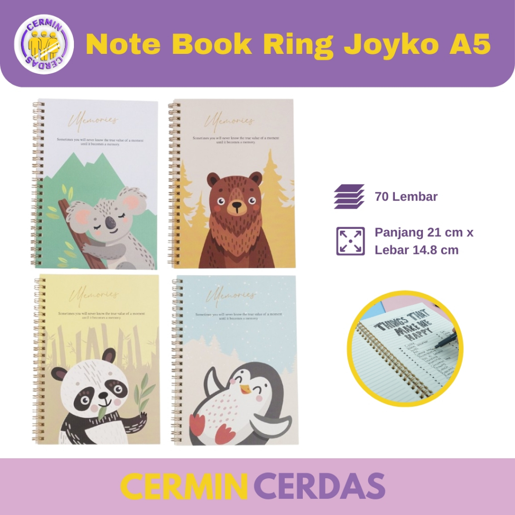 Jual Buku Tulis Ring Joyko 70 Lembar Catatan Note Book Bergaris A5