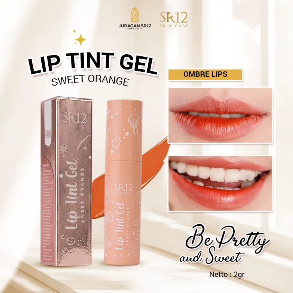 Jual SR12 LIP TINT GEL SWEET ORANGE Mengandung Jojoba Oil untuk