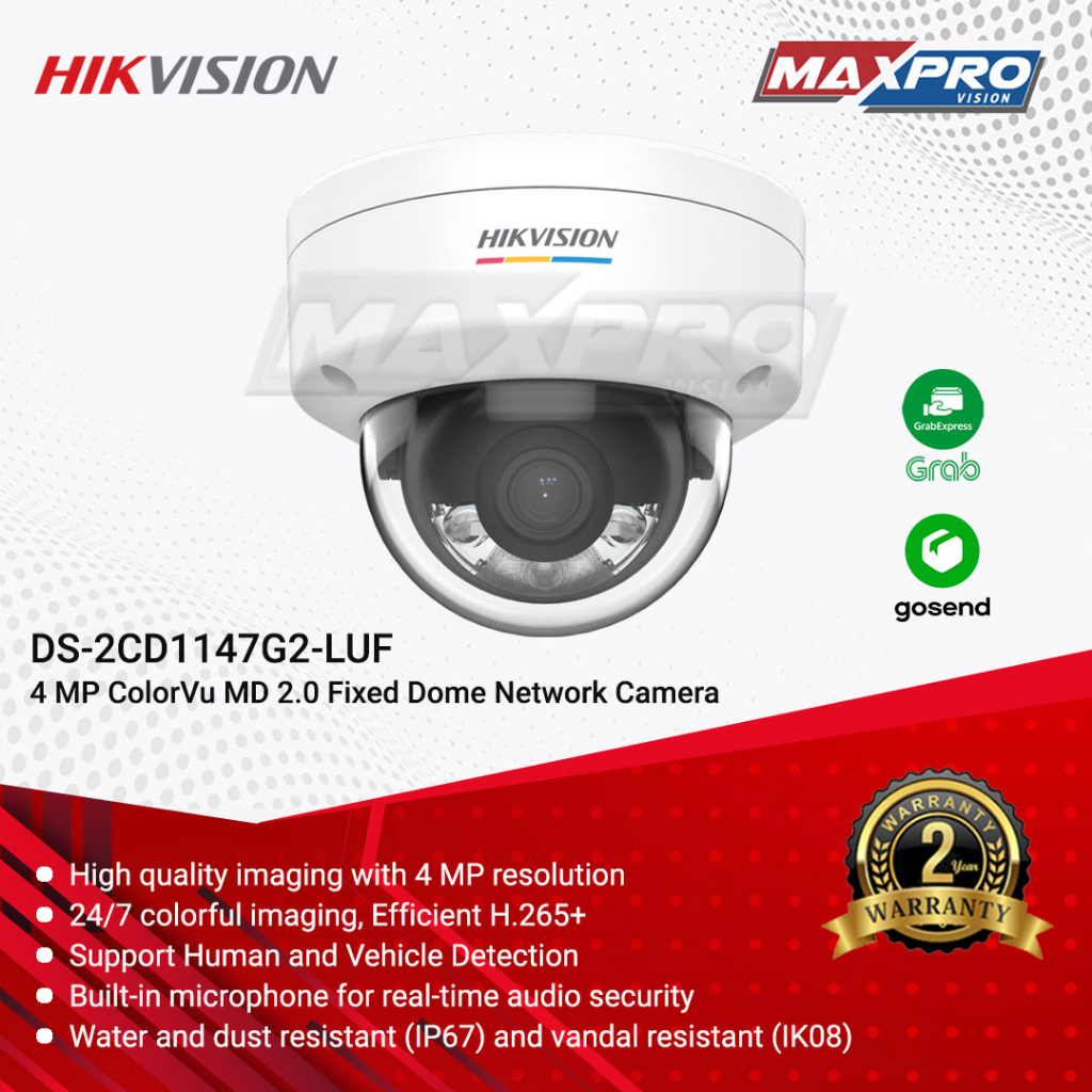 Jual DS-2CD1147G2-LUF - HIKVISION IP CAMERA 4MP COLORVU DOME AUDIO ...