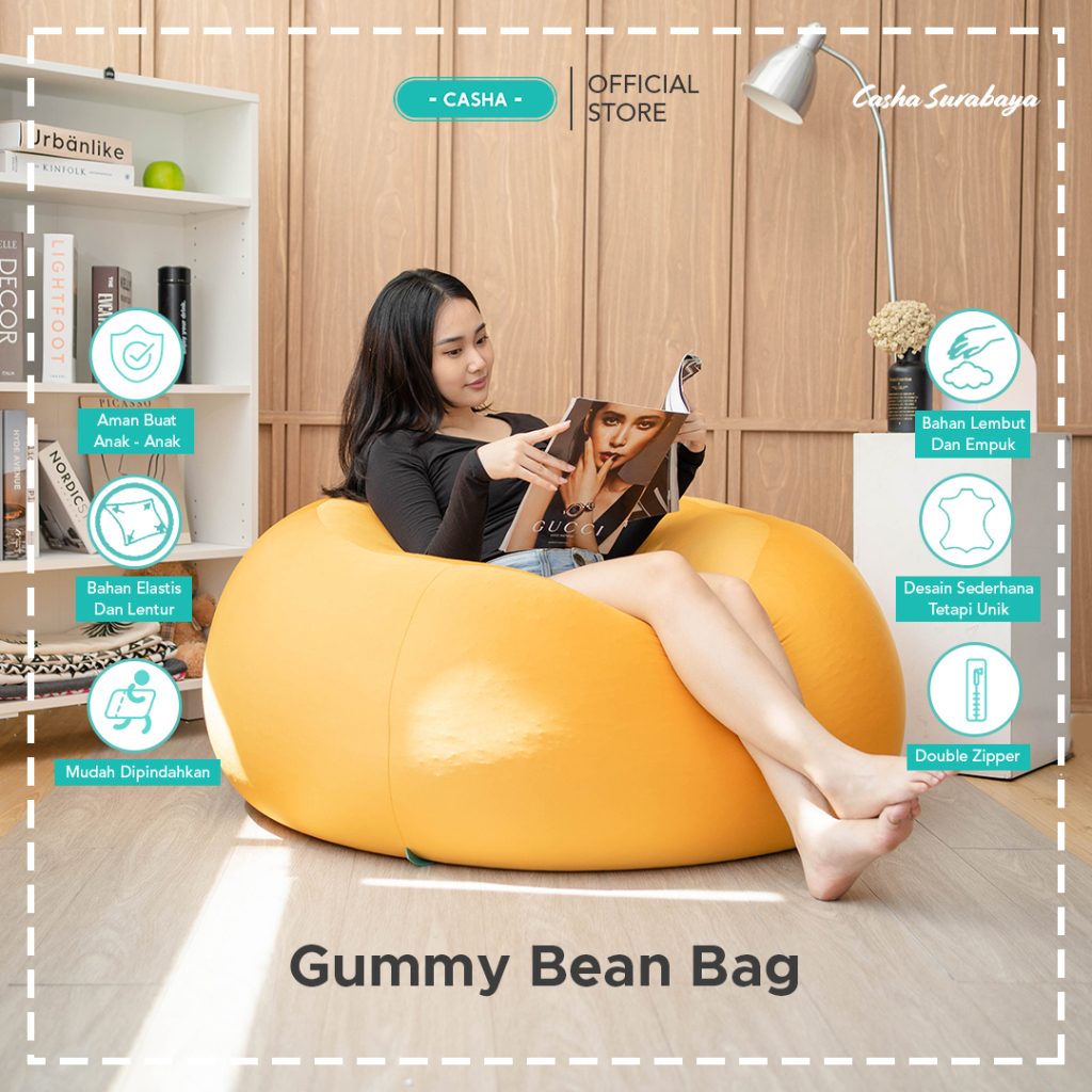 MEKEARISA GUMMYBAG こわがら Size S yellow x white