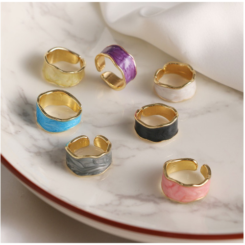 Jual May Ring Cincin Wanita Emas Bahan Alloy Aesthetic Adjustable