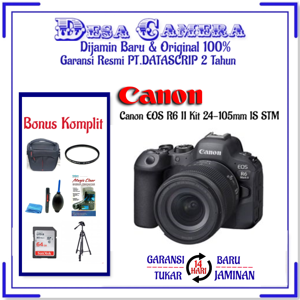 Jual Canon EOS R6 II Kit 24-105mm IS STM-CANON EOS R6 Mark II Kit 24 ...