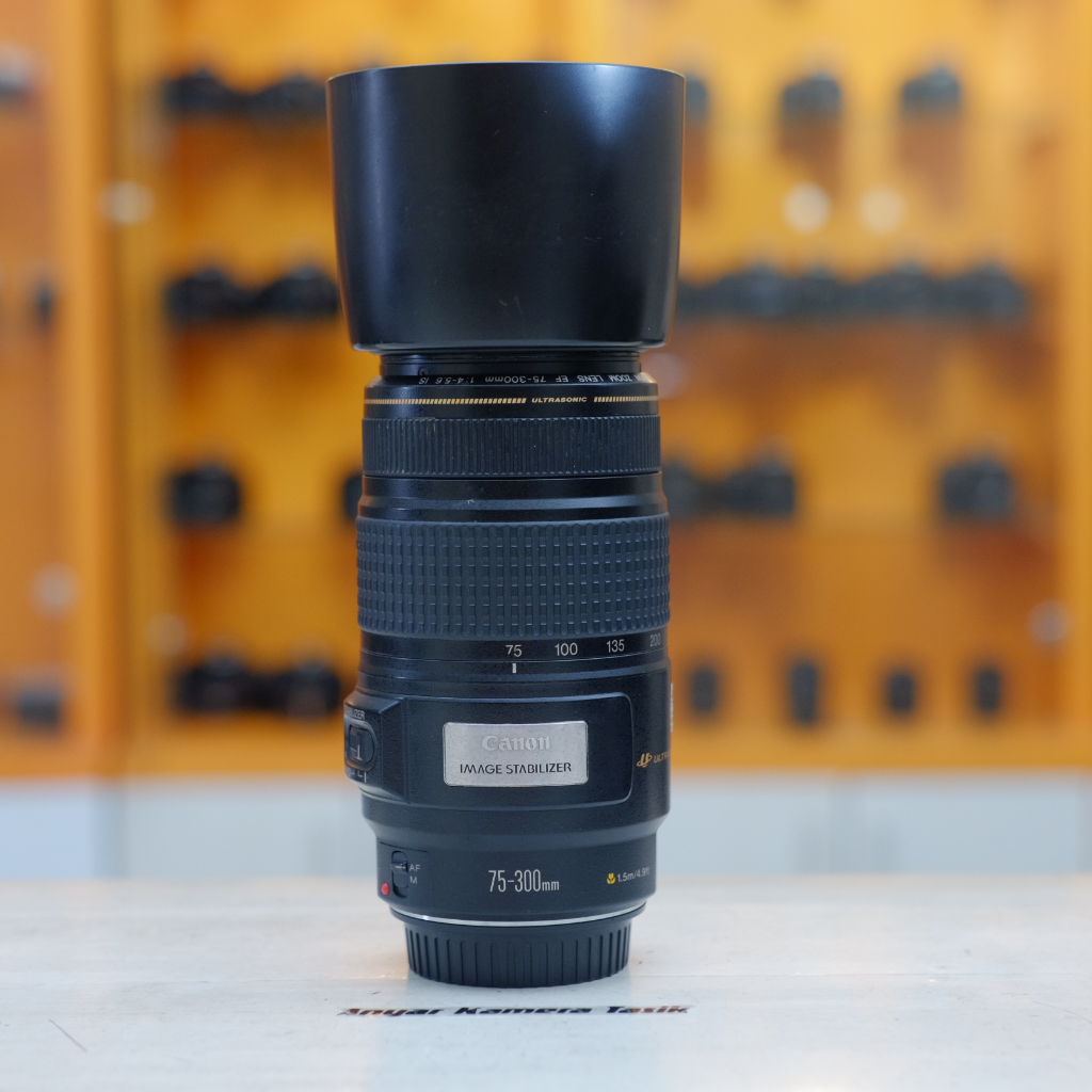 Jual LENSA TELLE CANON 75 300 IMAGE STABILIZER ULTRASONIC USM