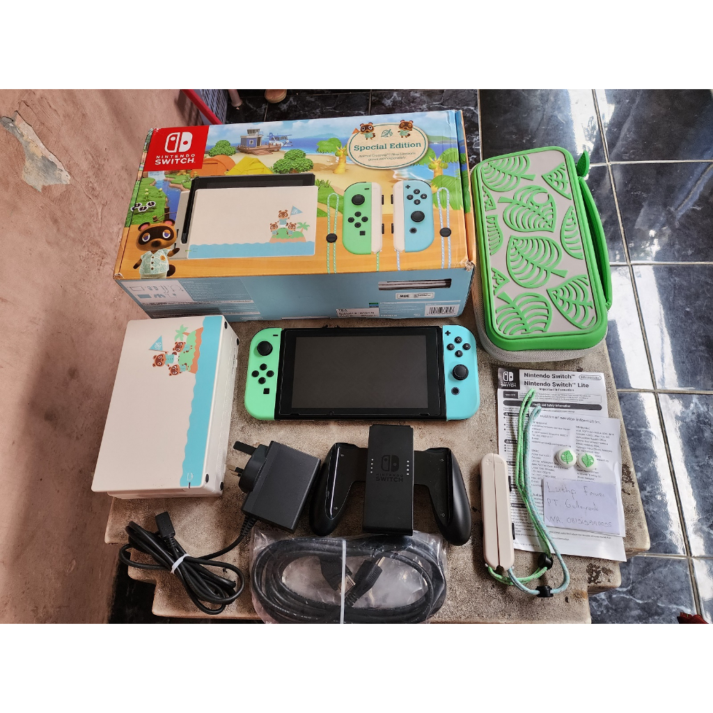 Jual Nintendo Switch v2 Animal Crossing ACNH Limited Edition Fullset 09 ...