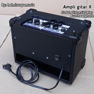 Jual Ampli Gitar Ampli Gitar X Mini Inch Sudah Distorsi Delay Aux Headphone Shopee Indonesia