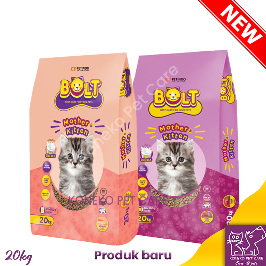 Jual Bolt Mother Kitten varian Salmon and Tuna zak 20 kg | Shopee Indonesia