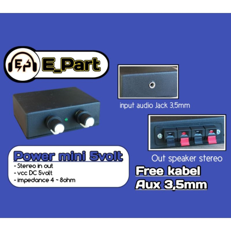 Jual power amplifier mini 5volt stereo Class D Shopee Indonesia