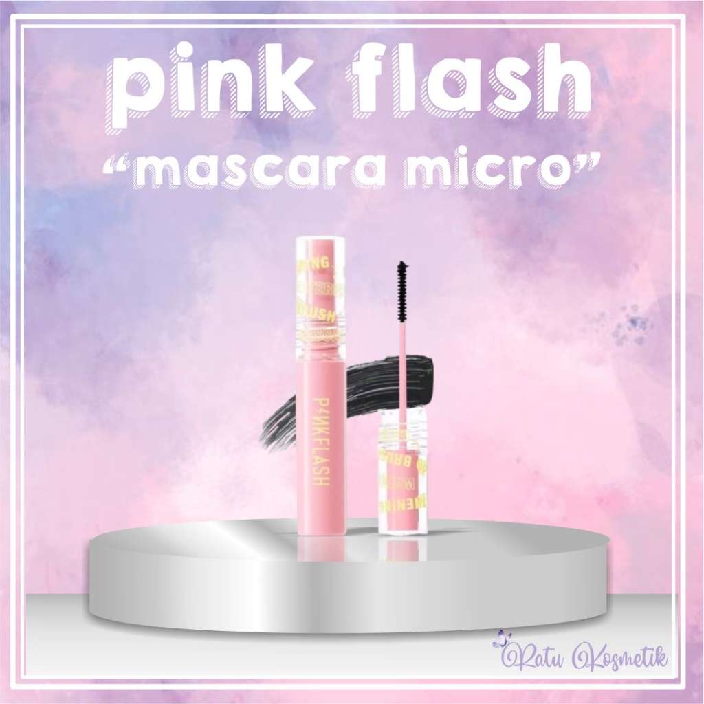 Jual RATU Pinkflash Lengthening Waterproof Micro Brush Mascara Maskara Black Hitam Pink
