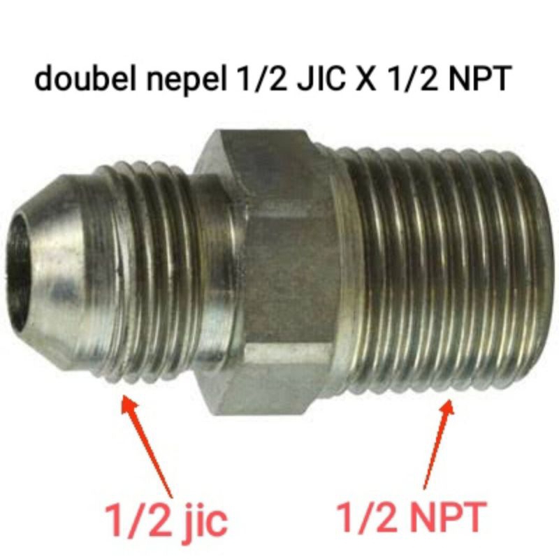 Jual double nepel 1/2 JIC X 1/2 NPT | Shopee Indonesia