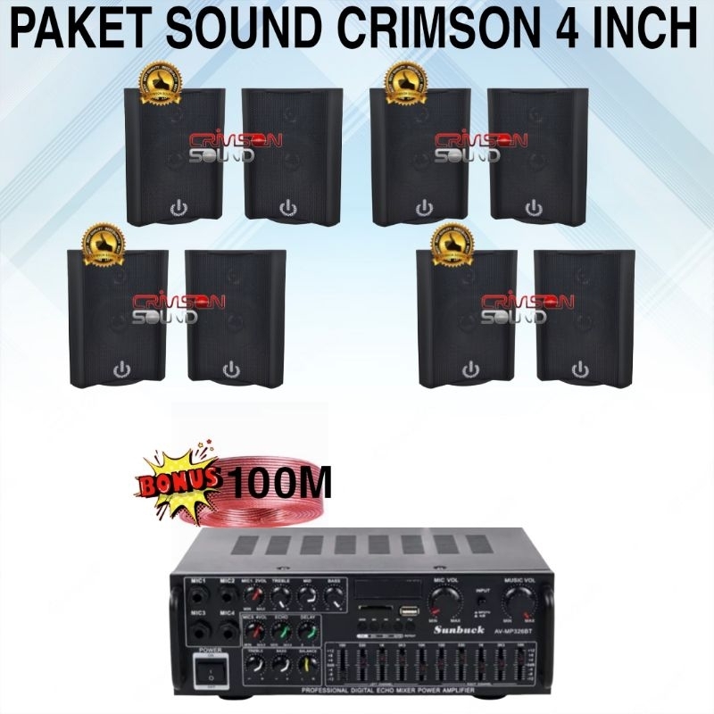 Jual PAKET SOUND SYSTEM 8 SPEAKER 4 INCH PAKET SOUND COCOK UNTUK KLINIK ...