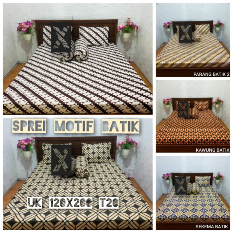 Jual Sprei Motif Batik Uk 120x200 Tinggi 20 Cm Shopee Indonesia 