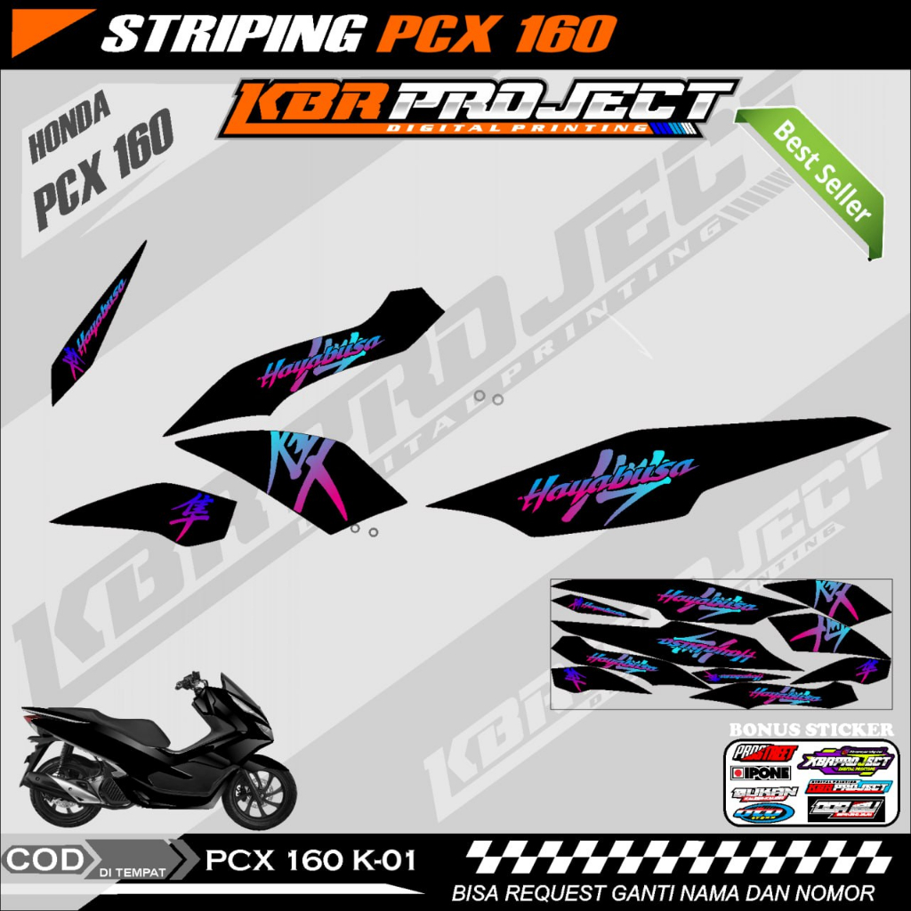 Jual PCX 160 STIKER STRIPING PREMIUM MOTOR KEREN VARIASI STIKER MOTOR ...