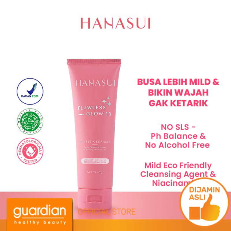 Jual Hanasui Flawless Glow 10gentle Cleanser Pembersih Wajah