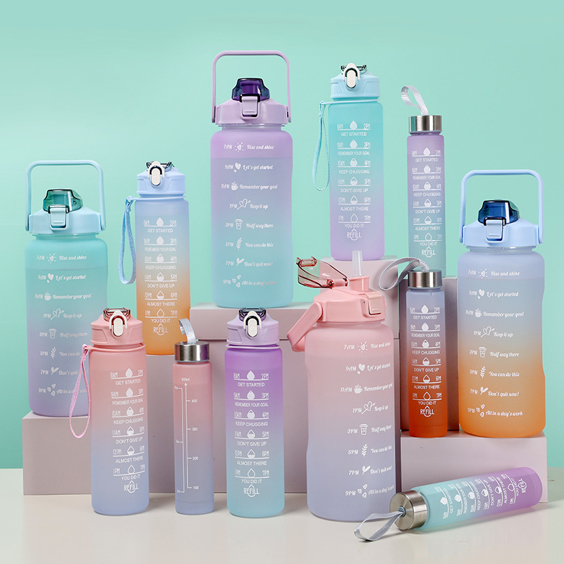 Jual Tumbler Botol Minum 3 in 1 Set Berketerangan Waktu Dan Warna ...