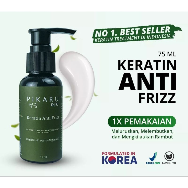 Jual Terlaris Pikaru 75ml Keratin Treatment Anti Frizz Pelurus Rambut Sehat Shopee Indonesia 