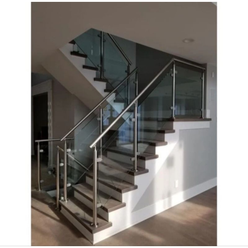 Jual TIANG RAILING TANGGA KACA STAINLESS PIPA 1½inch SUS201 | Shopee ...