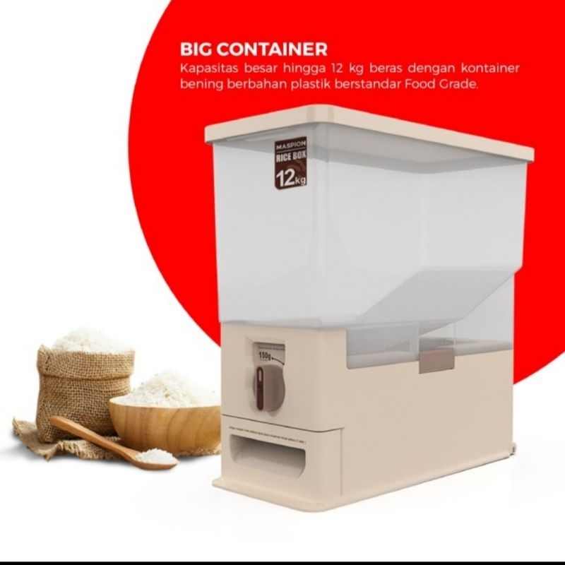 Jual Rice Box Maspion 12 MRD/Tempat Penyimpanan beras 12kg | Shopee ...