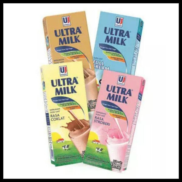 Jual SUSU ULTRA MILK 250 ML COKLAT STRAWBERRY FULL CREAM MOCCA | Shopee