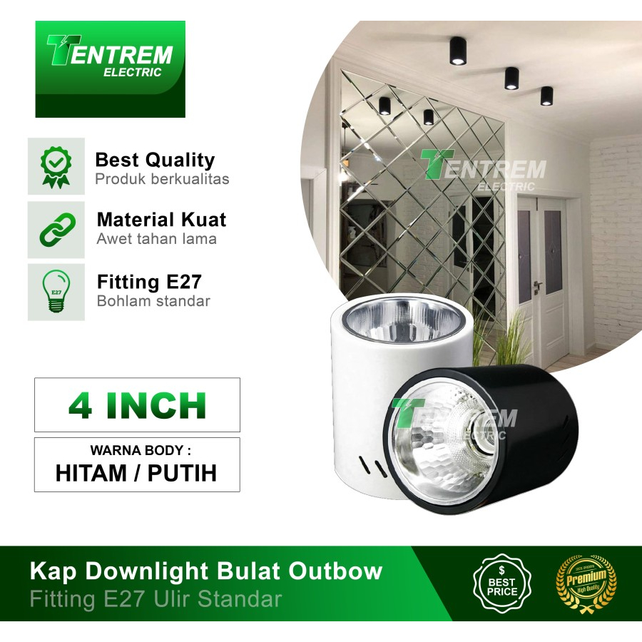 Jual Kap Lampu Downlight Rumah Outbow Bulat Fitting E Inch Shopee Indonesia