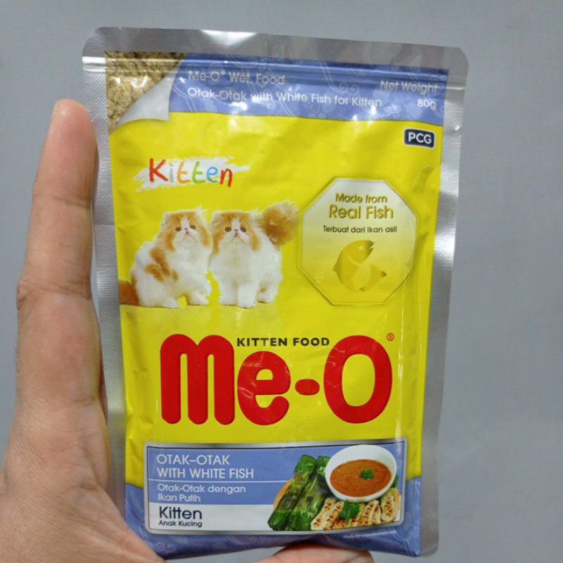Jual makanan anak kucing basah me-o pouch kitten wet food 80 gr otak ...