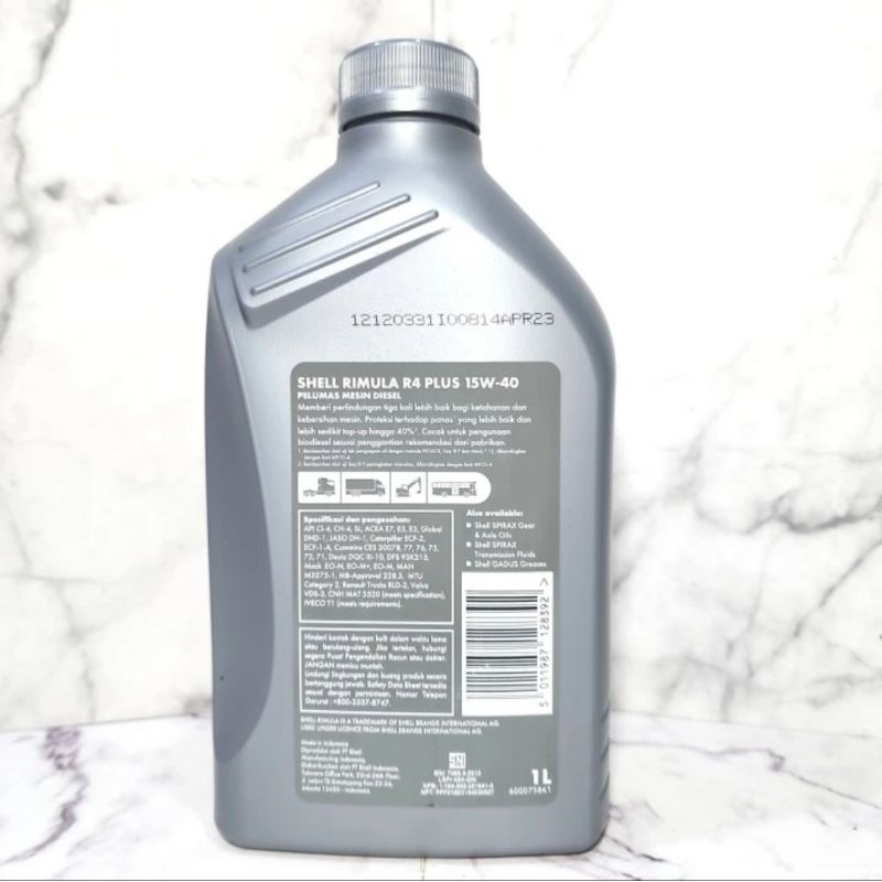 Jual ALL NEW! Shell Rimula R4 PLUS/ R4X 15W-40 1 Liter (Oli Mesin ...