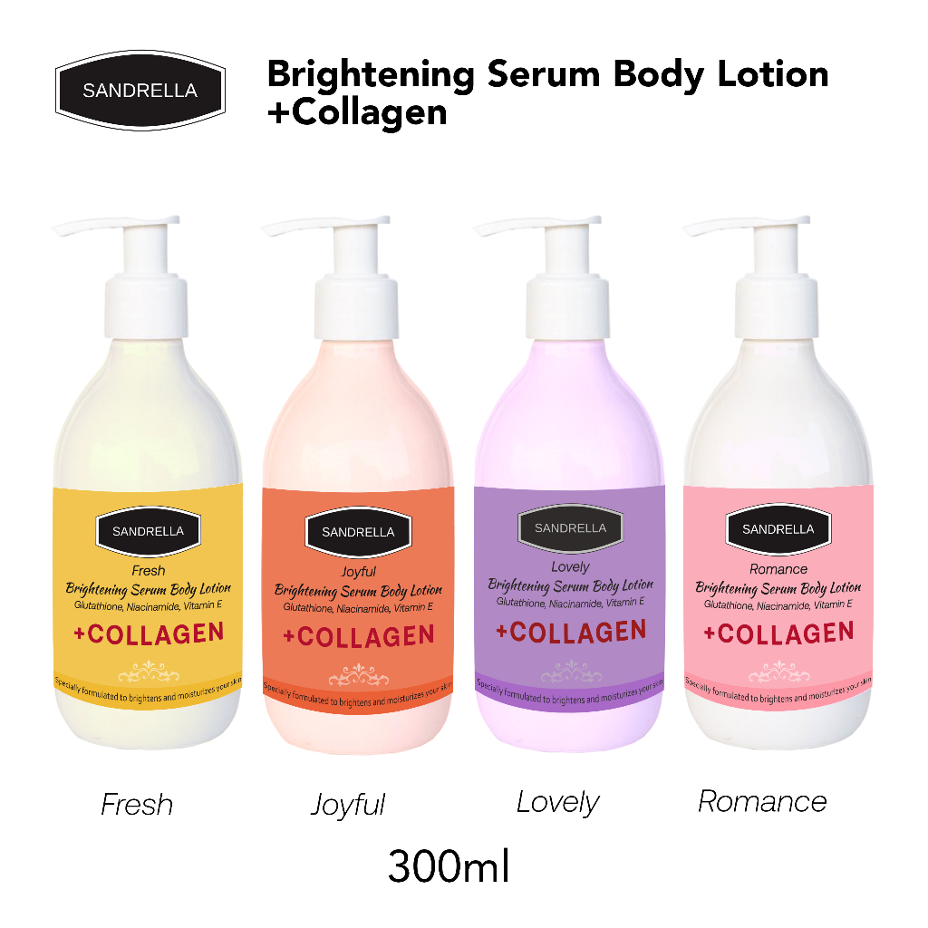 Jual Sandrella whitening body lotion brightening serum body lotion+ collagen body lotion