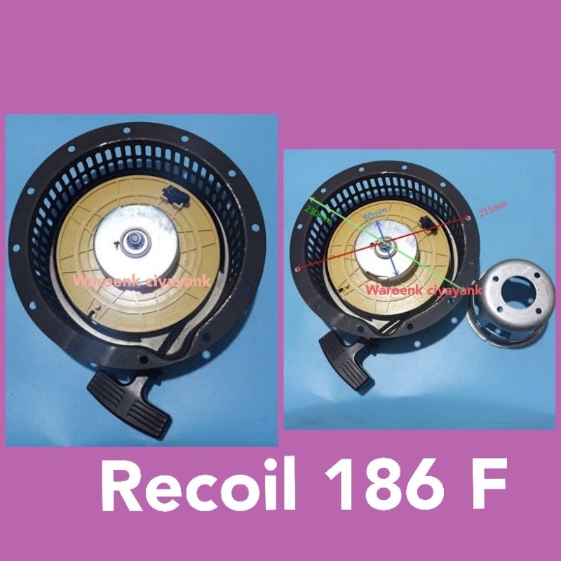 Jual Recoil stater assy 186 f/fa mesin penggerak diesel 10 hp | Shopee ...