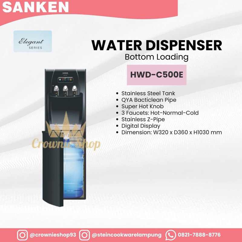 Jual Sanken Dispenser Galon Bawah Hwd C520ic Hwd 500e Hitam Bottom Loading Shopee Indonesia 3613