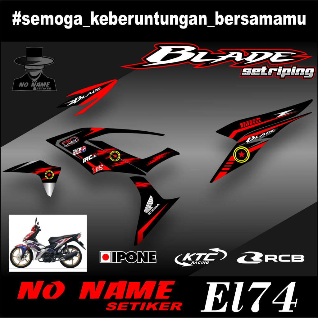 Jual Sticker Striping Blade 110 Karbu (el74) - Stiker Motor Honda Blade ...