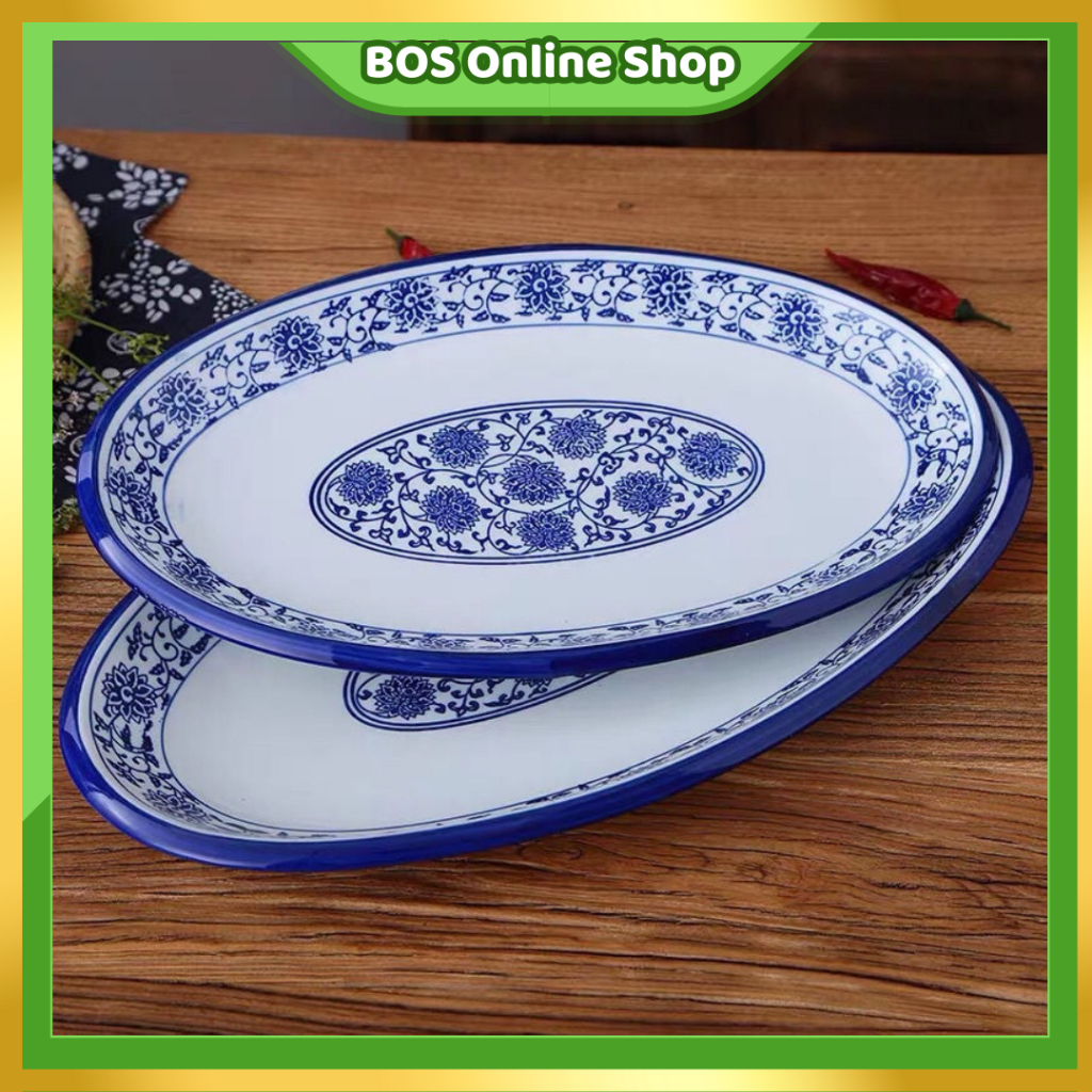 Jual BOS526 Piring Oval Antik / Piring Keramik / Piring Saji Oval ...