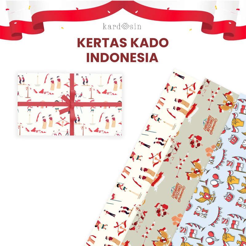 Jual Kertas Kado Indonesia Wrapping Paper Bungkus Kado Silang Hadiah Doorprize Door Prize Lomba 4292