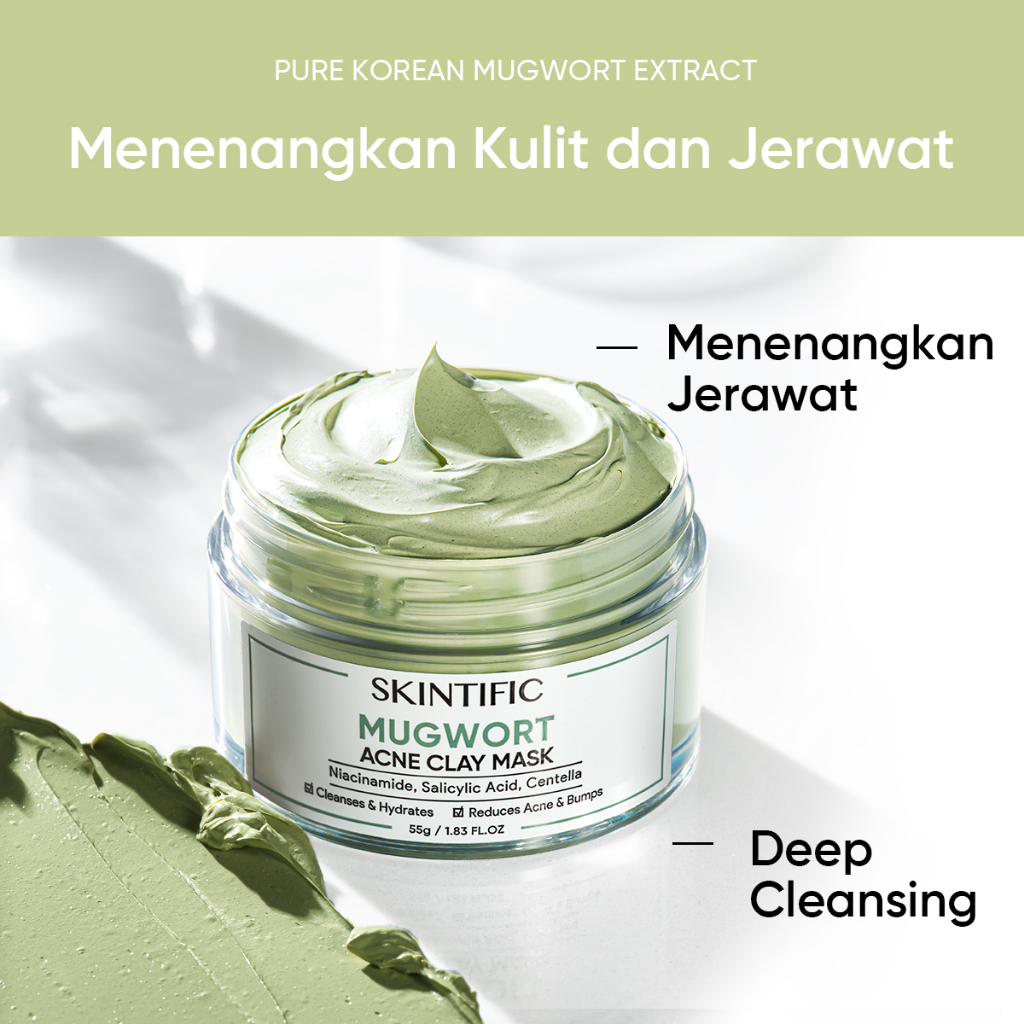 Jual [brand Member] Skintific Mugwort Acne Clay Mask 55g Shopee Indonesia