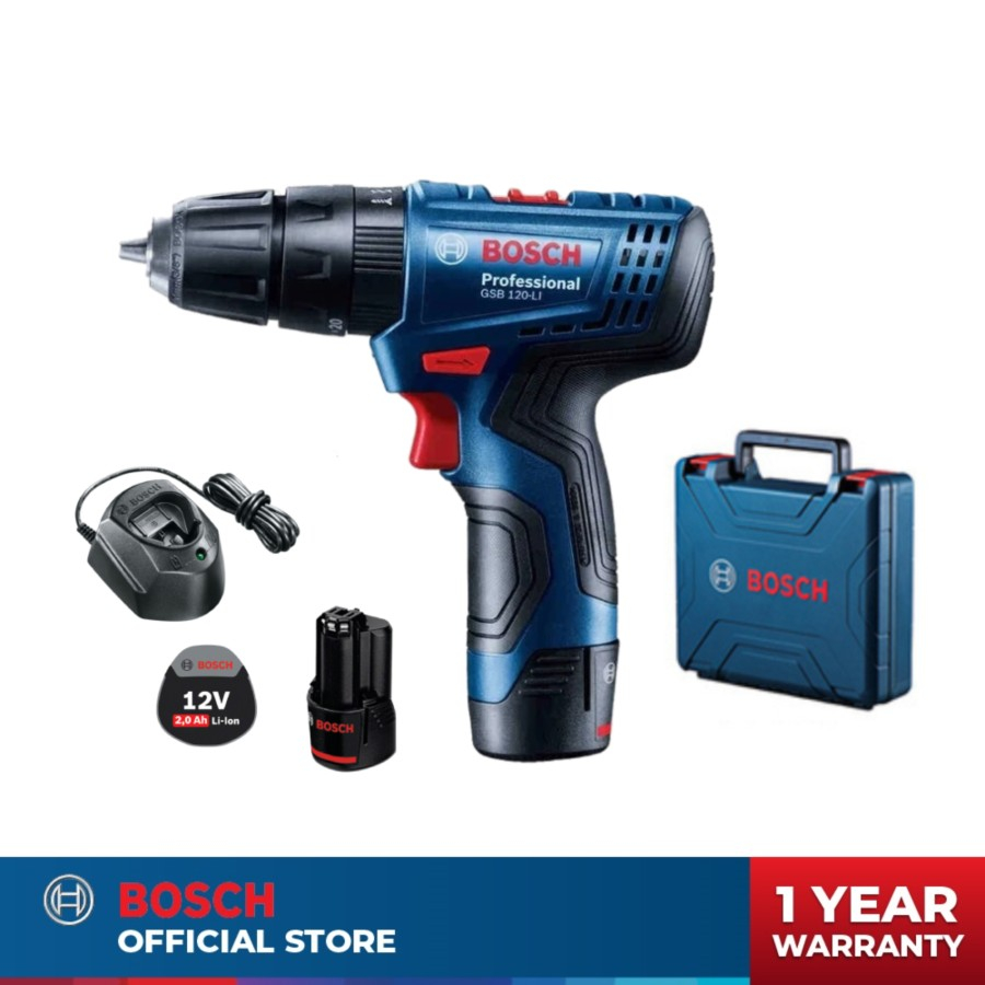 Jual Mesin Bor Baterai Cas Impact Drill V V Baterai Bosch Gsb Cordless Portable