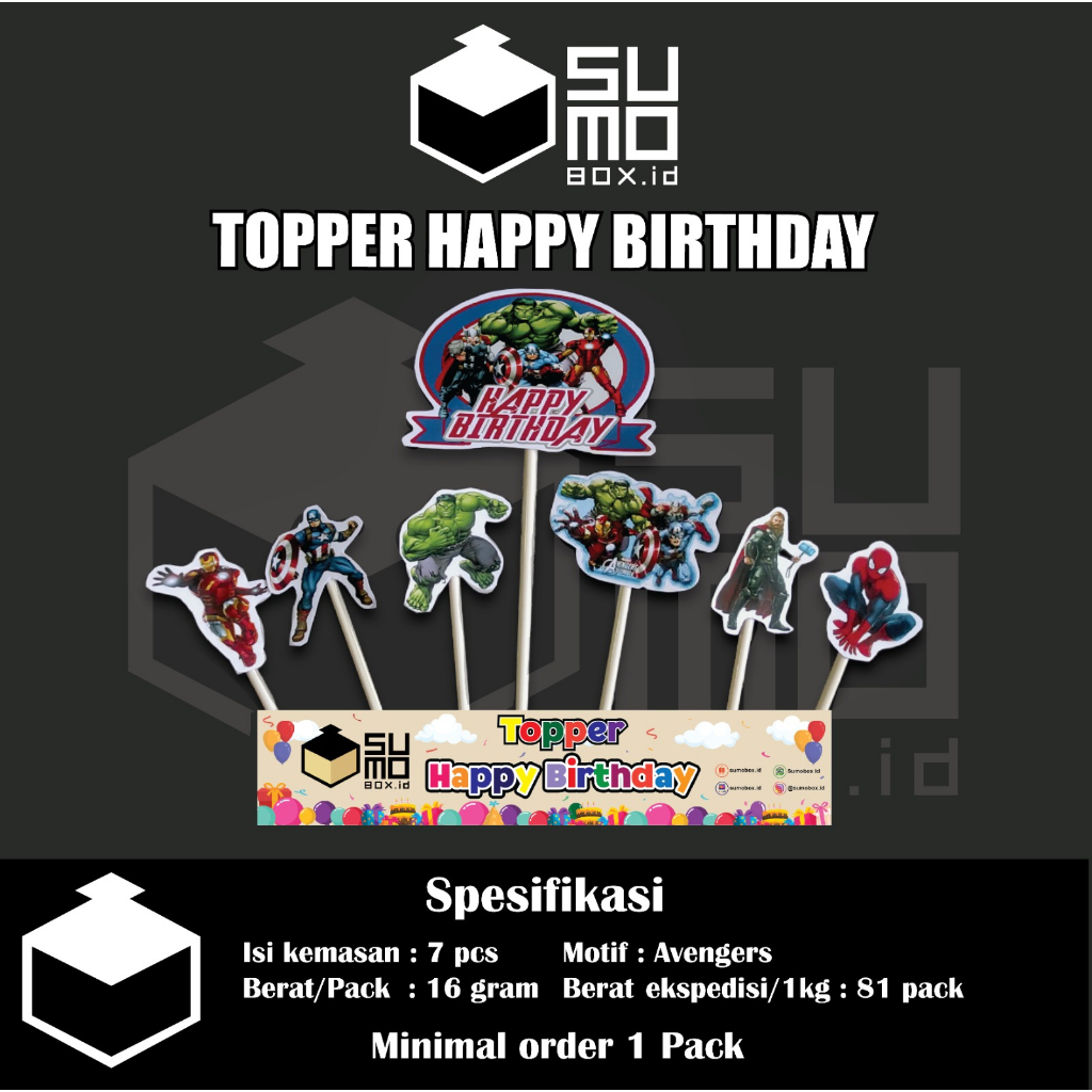 Jual Topper Kue Ulang Tahun Karakter Avenger / Tayo / Doraemon