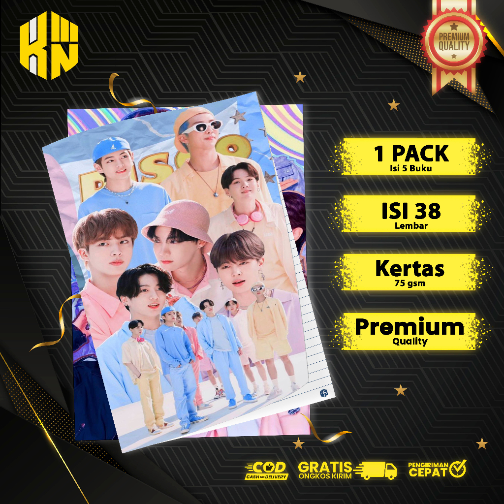 Jual Ken Ind Buku Tulis Sekolah Custom Tema Bts Bergaris 38 Lembar 1
