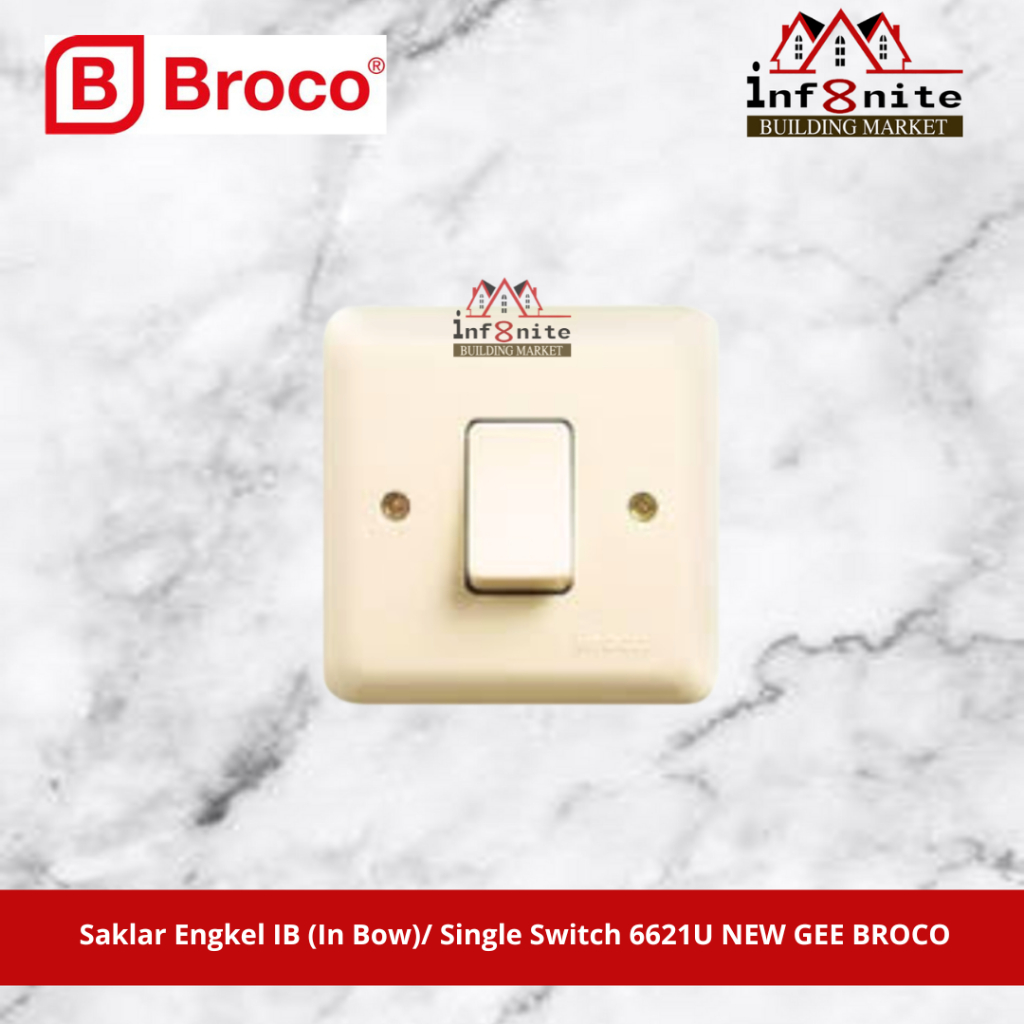 Jual Saklar Engkel BROCO Inbow IB Sakelar Tunggal Single Tanam 6621U ...