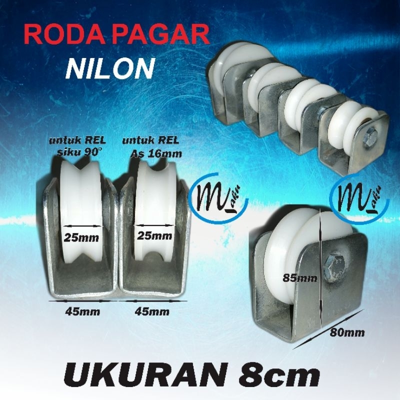 Jual Roda Nilon Pagar Gerbang 8cm Shopee Indonesia 7768