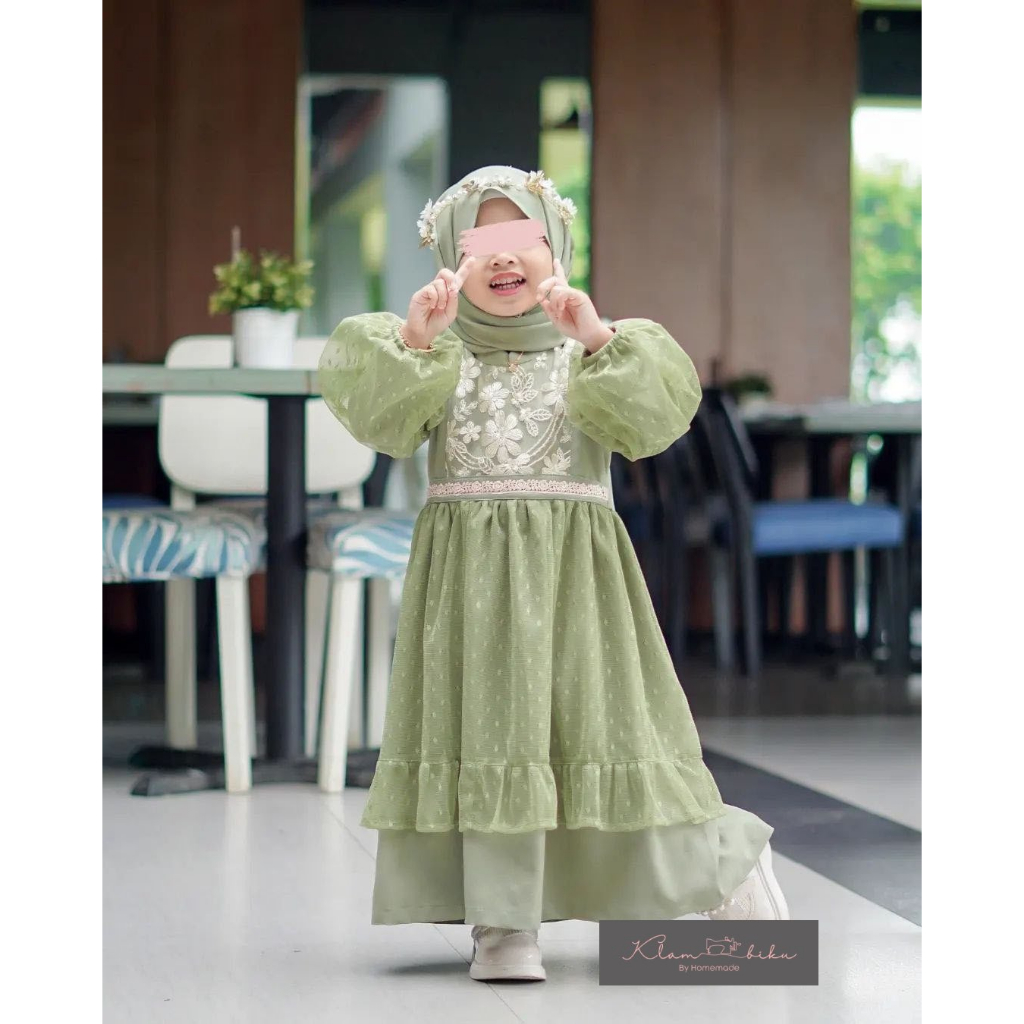 Jual SET GAMIS ANAK/GAMIS ANAK TILE/GAUN PESTA/GAMIS BROKAT/TILE DOT