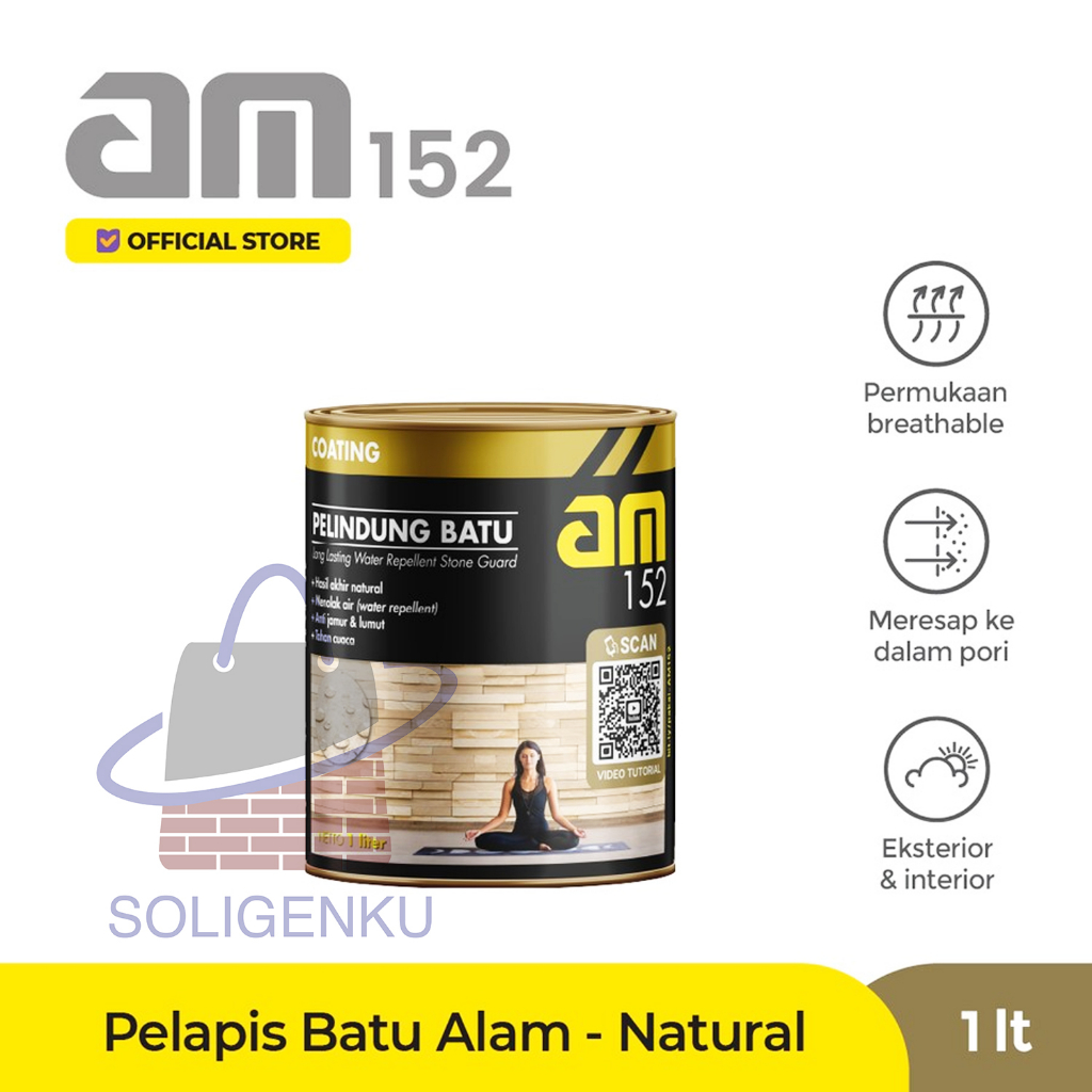 Jual PELAPIS BATU ALAM STONE COATING AM152 NATURAL / VERNIS - 1Ltr CAT ...