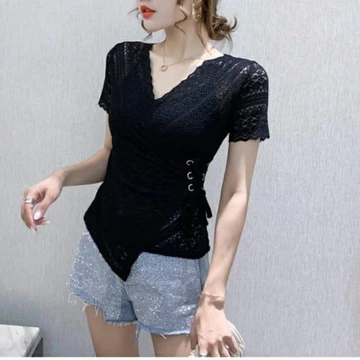 Sale Blouse 1590 3M Three M Tm Ivana Lace Wrap Top Blose Premium Korea Korean Fashion Harga