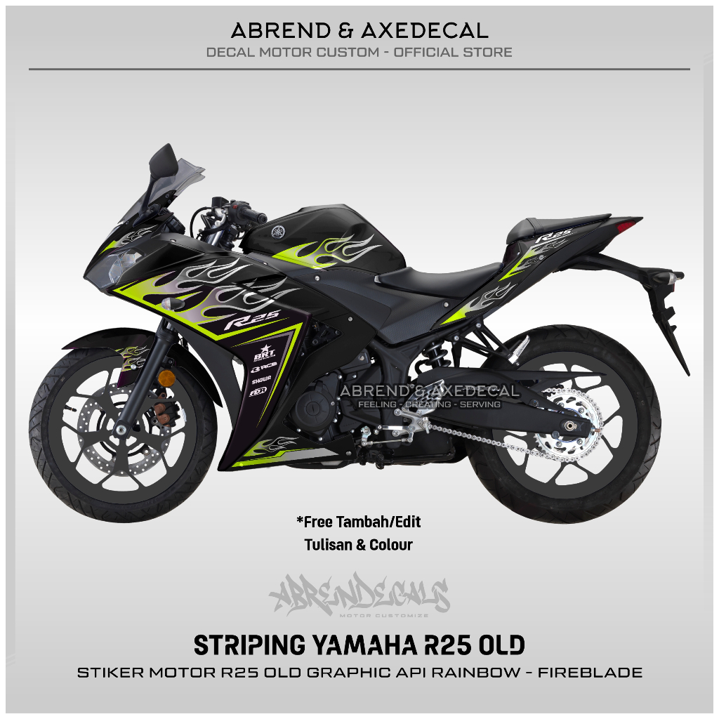 Jual STRIPING YAMAHA R25 API RAINBOW / STIKER MOTOR R25 OLD DESIGN ...