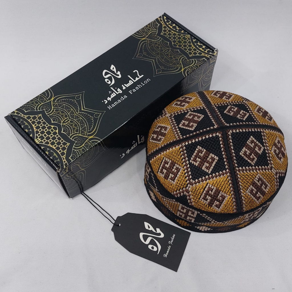 Jual PECI PAKISTAN HAMADA EXCLUSIVE KEMASAN BOX/ Peci Full Bordir ...