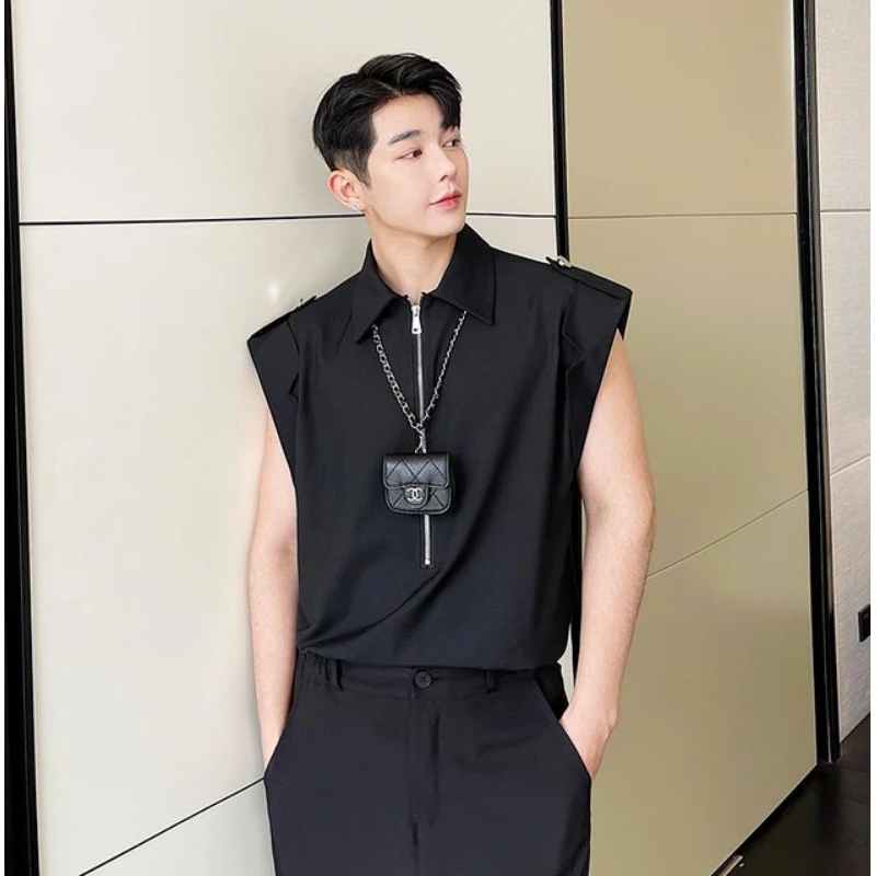 Jual Sleeveless Men shirt Zipper | Shopee Indonesia