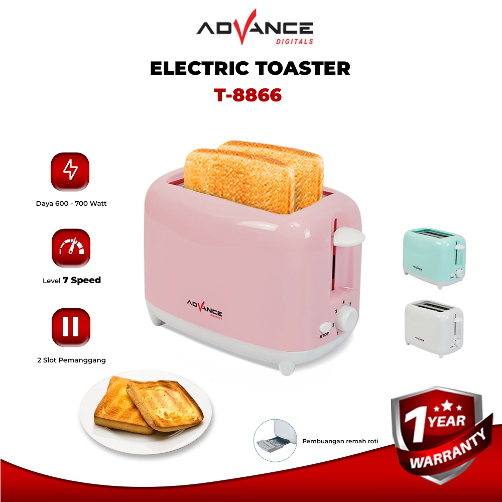 Jual Advance T8866 Toaster Roti / Pemanggang Roti Bakar Low Watt