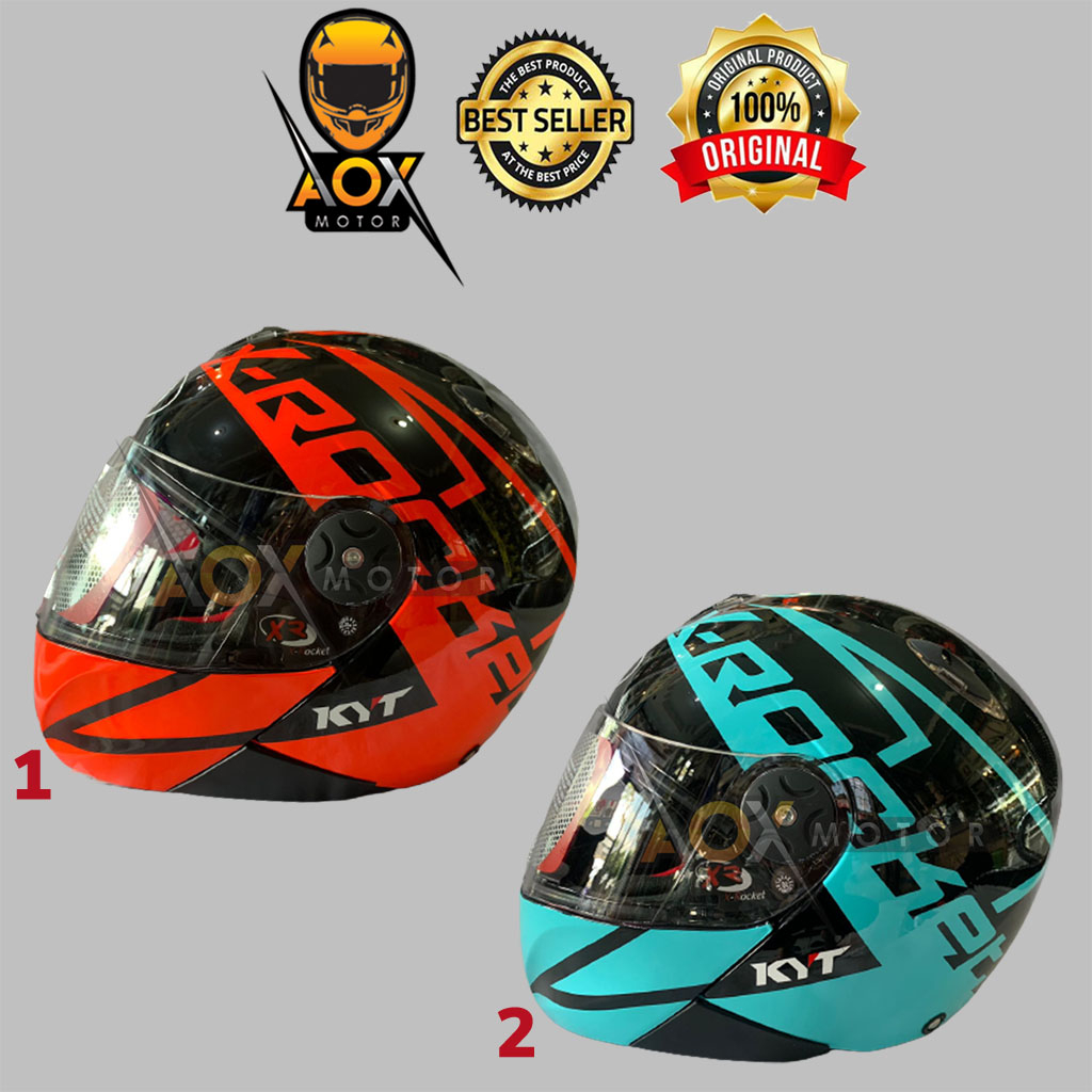 Jual Helm KYT X Rocket Motif 4 Fullface (Ongkir 2 kg) Shopee Indonesia