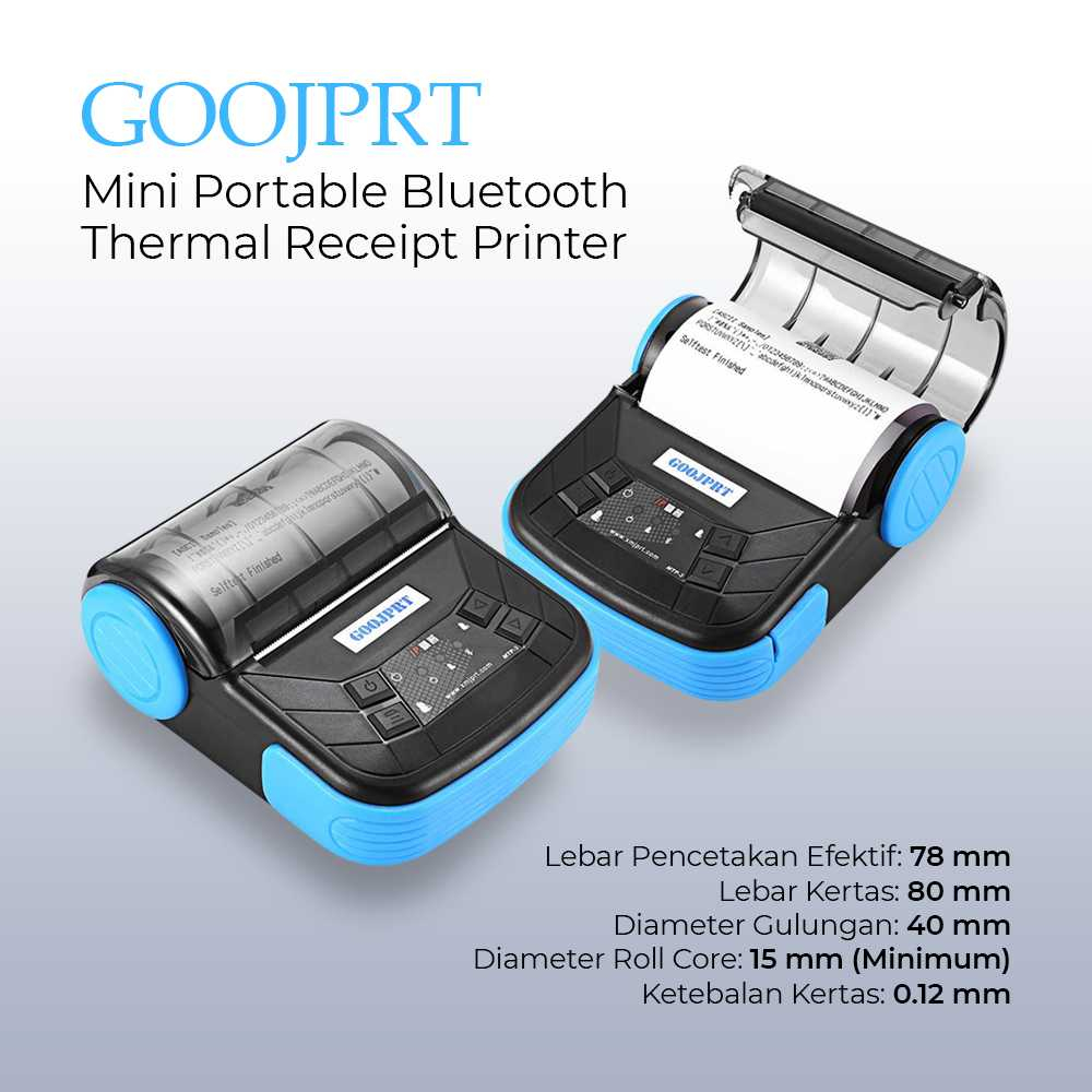 Jual Mini Portable Bluetooth Thermal Receipt Printer Nirkabel Mesin