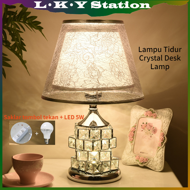 Jual Lampu Tidur Aesthetic Lampu Meja Tidur Mewah Kristal Modern Crystal Desk Lamp Lampu Meja