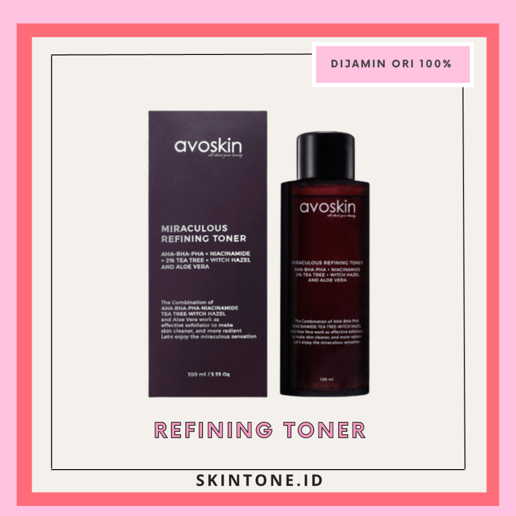 Jual AVOSKIN Refining Toner Eksfoliasi 100ml dan 20ml Miraculous ...